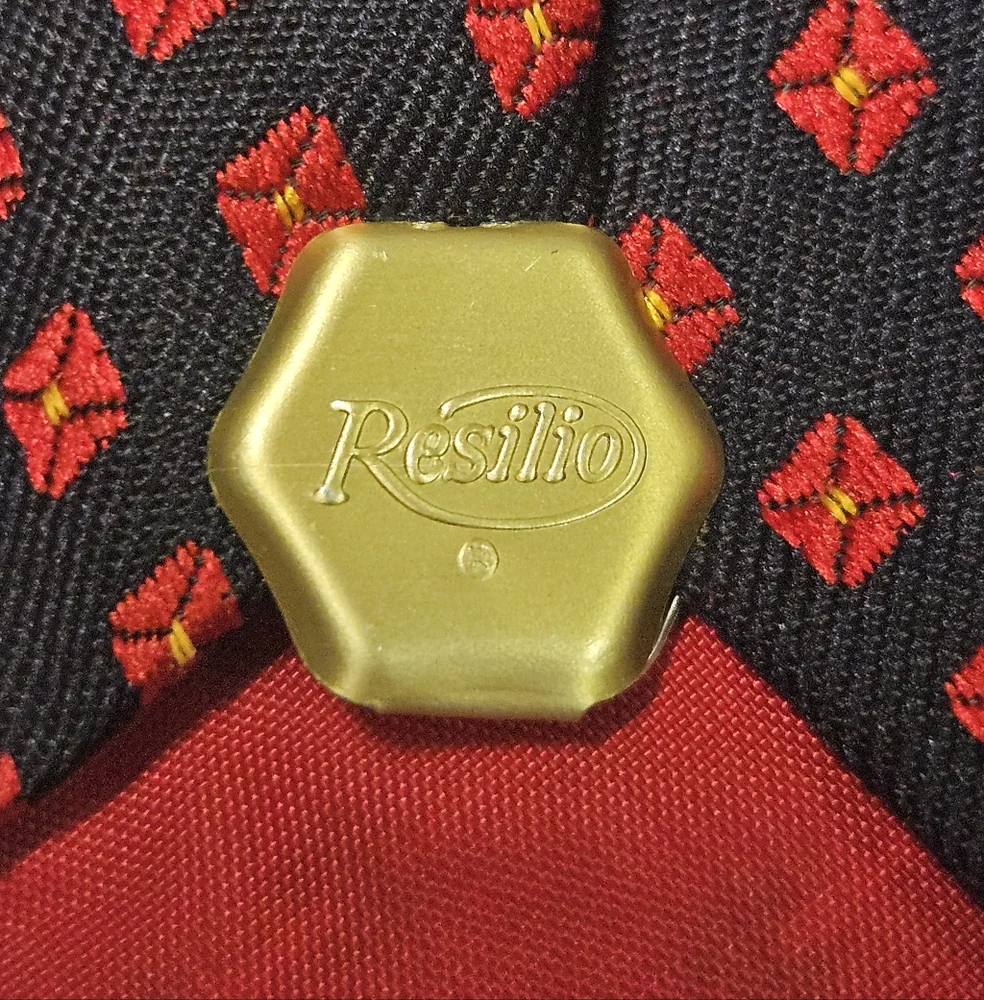 Resilio Traditional Neckwear Navy Red Geometric Men's Tie Classic Necktie